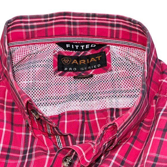ARIAT Pro Series Fitted Button Down‎ Long Sleeve Plaid Shirt XXL Western Cowboy - Picture 5 of 10